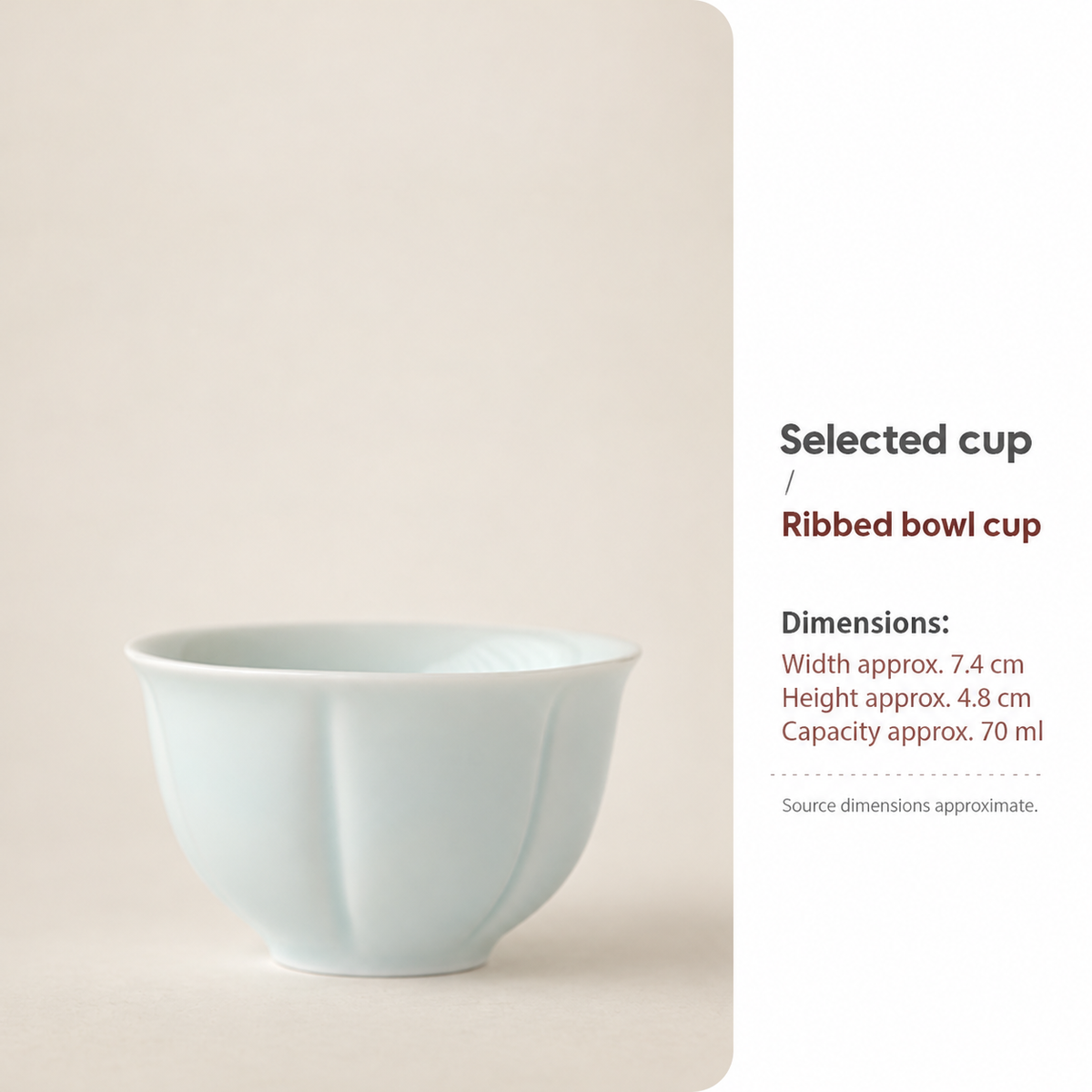 Ribbed bowl cup / Approx. 70 ml