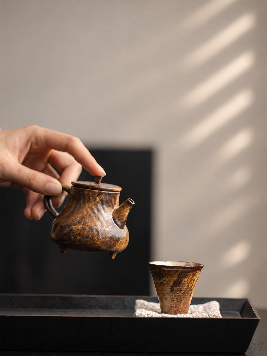 Earth Brown Ceramic Tea Pieces — image 3