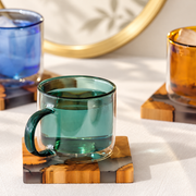 Colored Double-Wall Glass Mug — image 3