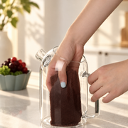 Slanted-Mouth Glass Pitcher with Cork Lid — image 2