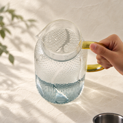 Dot-Textured Glass Pitcher with Gold-Tone Handle — image 3