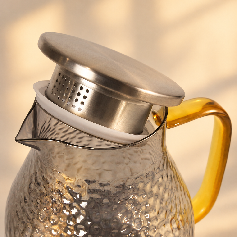 Dimpled Glass Pitcher with Filter Lid · 1 L — image 2