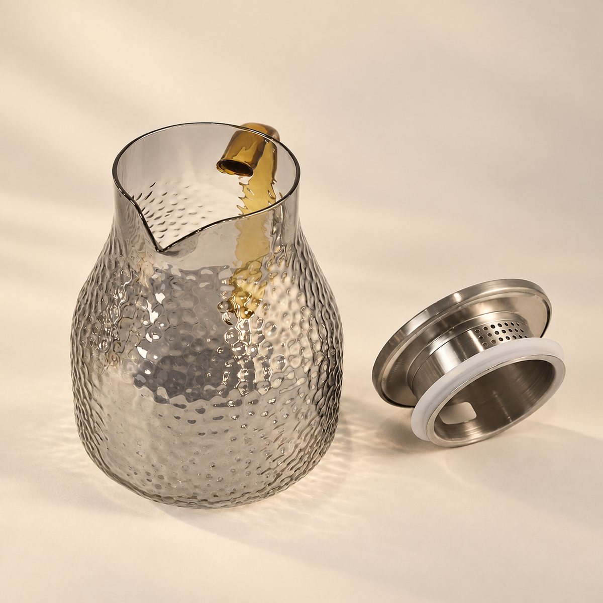 Dimpled Glass Pitcher with Filter Lid · 1 L — image 5