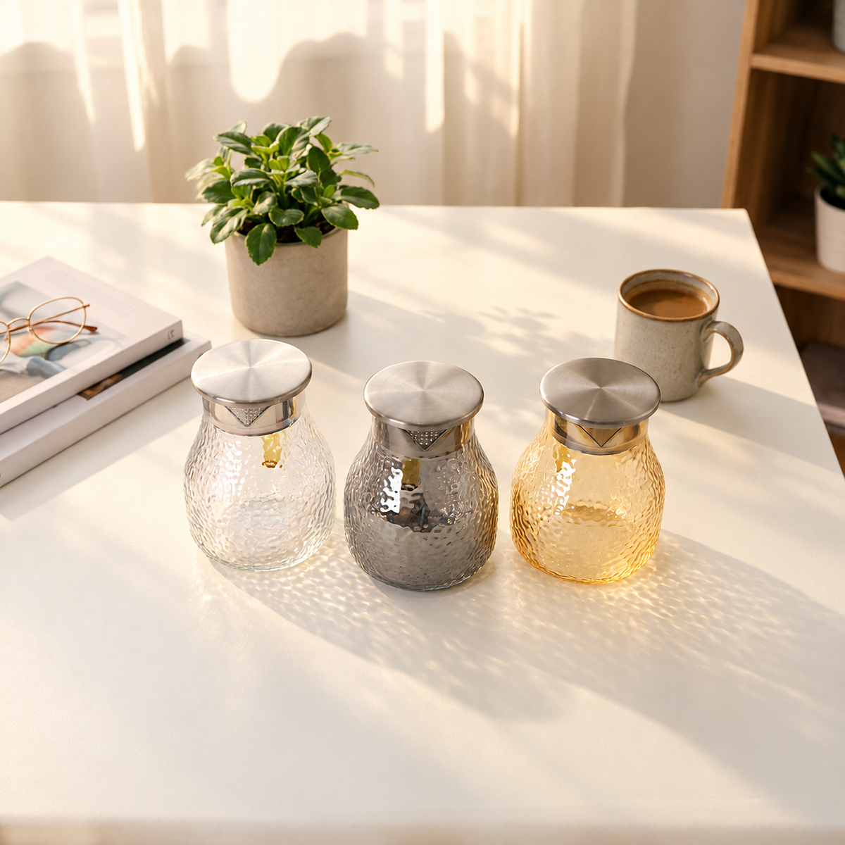 Dimpled Glass Pitcher with Filter Lid · 1 L — image 6