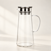 Tall Glass Pitcher with Metal Strainer Lid — image 6