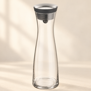 Clear Glass Carafe with Silver-Tone Floating Lid — image 6