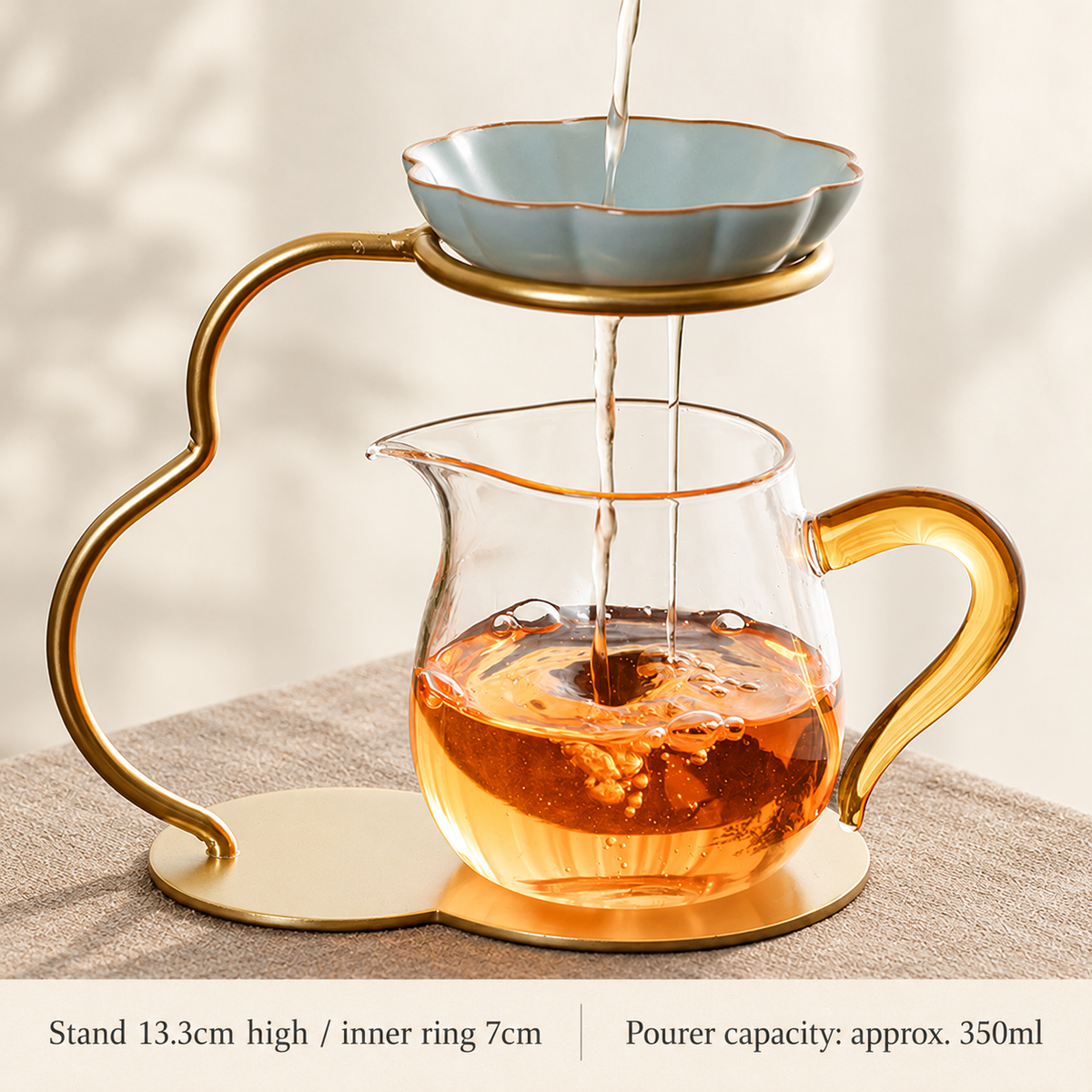 Celadon / Amber-Handle Round Pourer