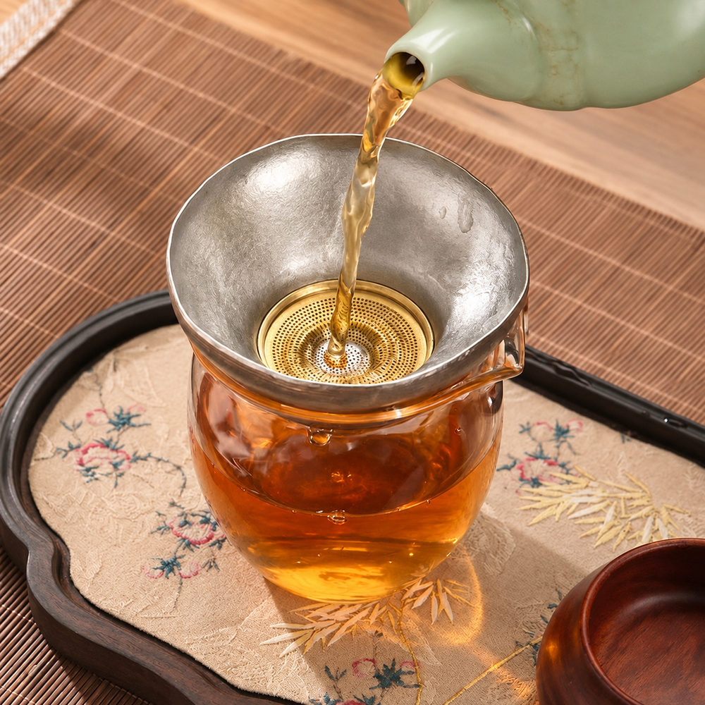 Textured Metal Tea Strainer — image 2