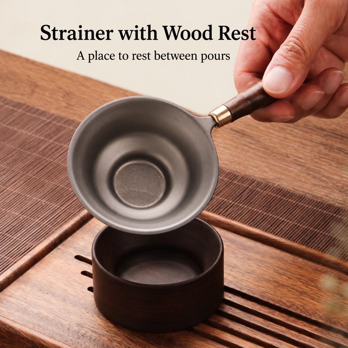 Wood-Handle Tea Strainer — image 2