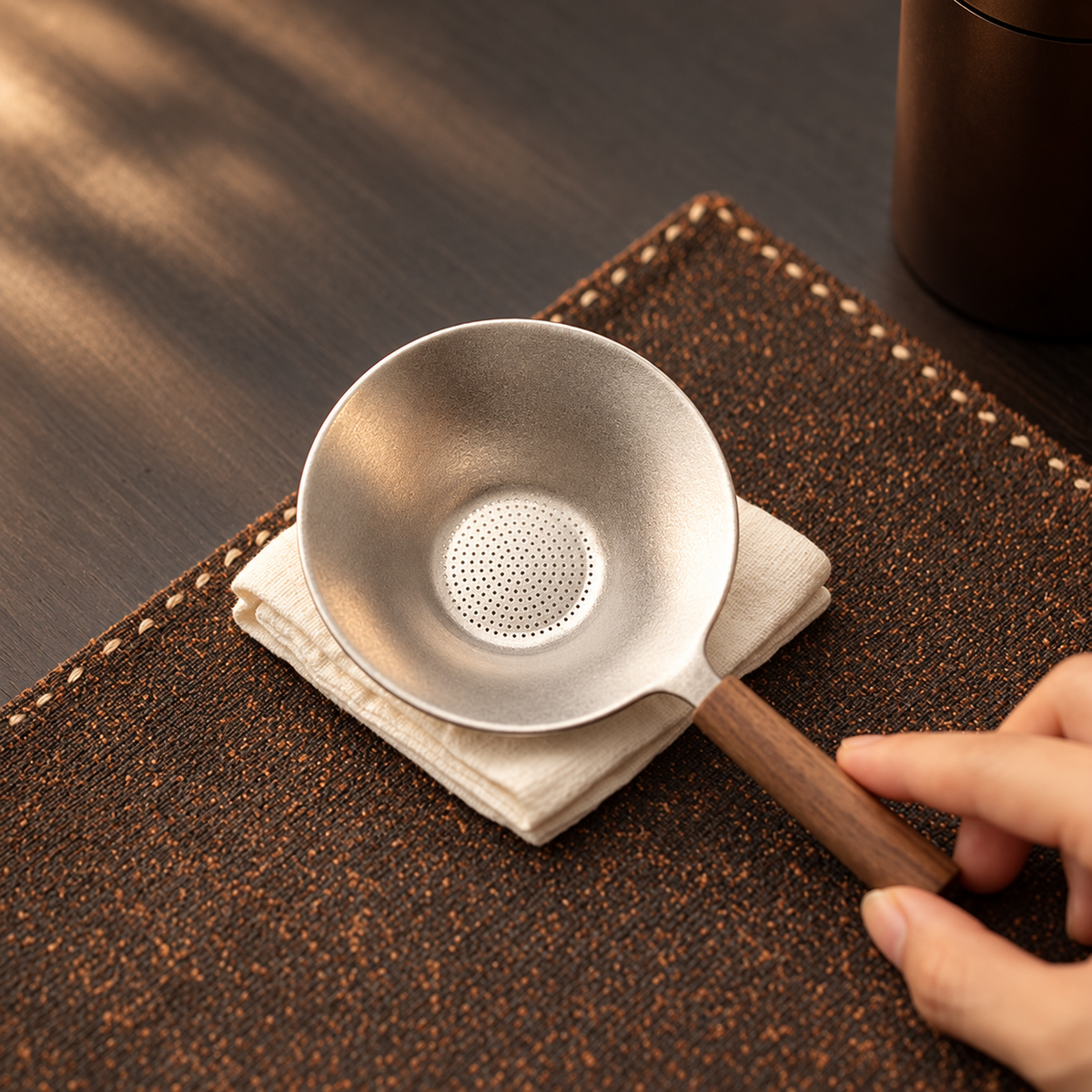 Handled Metal Tea Strainer — image 3
