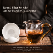Round Filter Set with Amber-Handle Glass Pourer