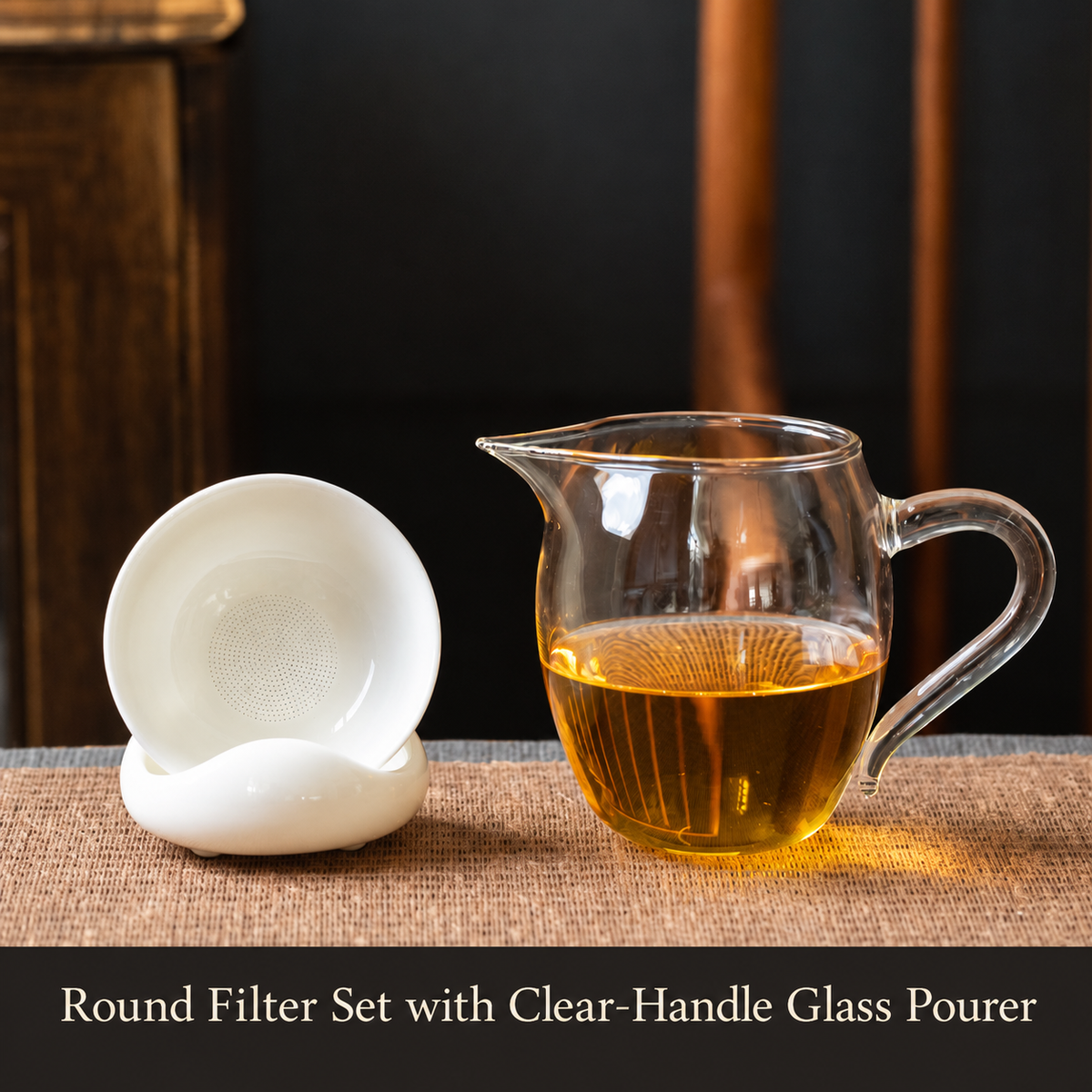 Round Filter Set with Clear-Handle Glass Pourer