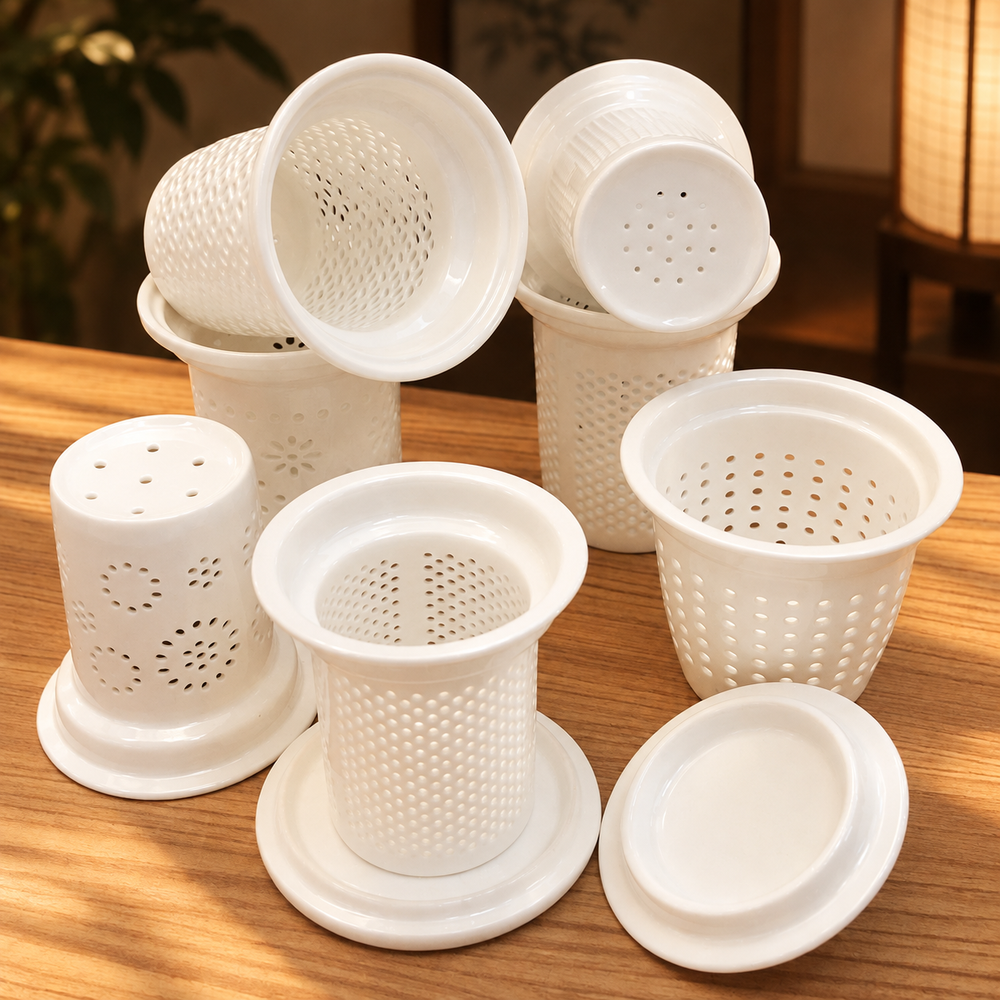 White Ceramic Tea Infuser Insert — image 1
