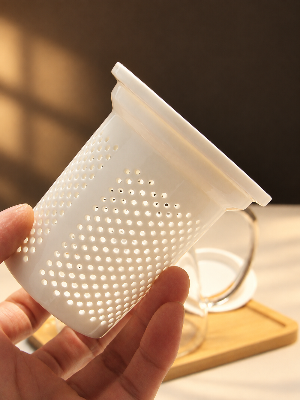 White Ceramic Tea Infuser Insert — image 2