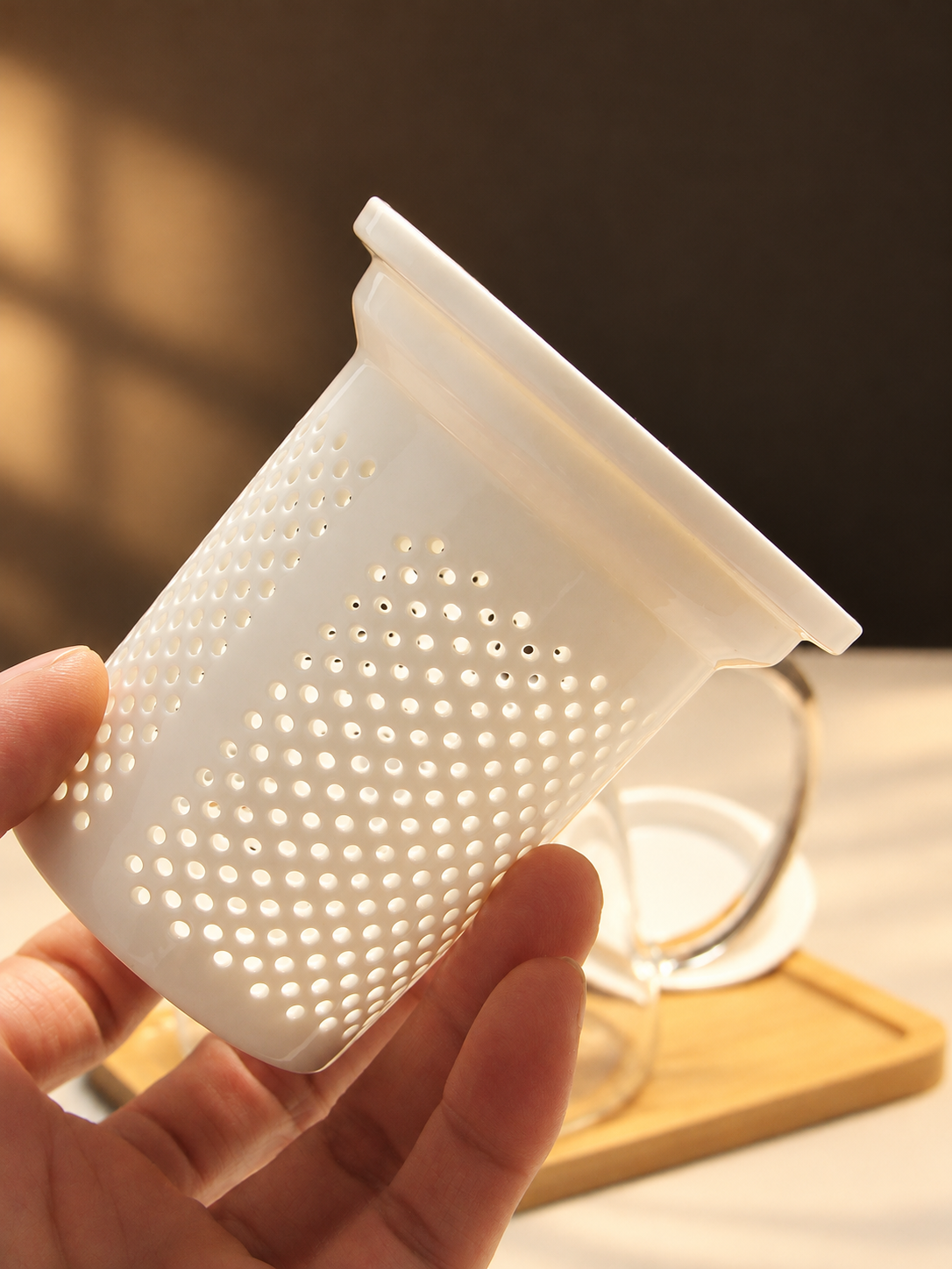 White Ceramic Tea Infuser Insert — image 2