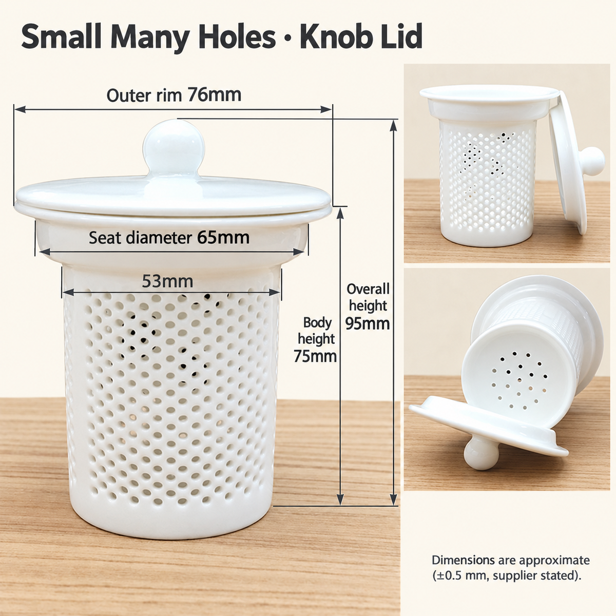 Small Many Holes · Knob Lid