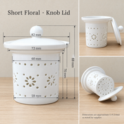 Short Floral · Knob Lid