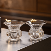 Glass Tea Filters and Rests — Ribbed, Smooth and Hammered — image 1