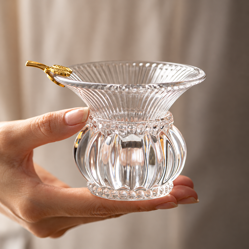 Glass Tea Filters and Rests — Ribbed, Smooth and Hammered — image 2