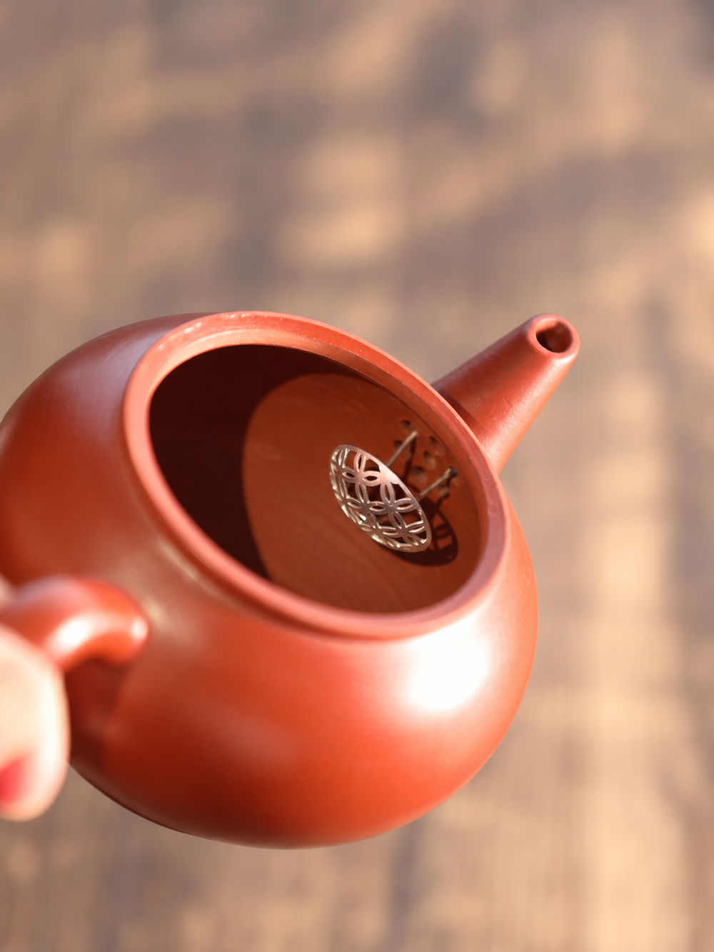Floral-Lattice Teapot Spout Filter — image 1