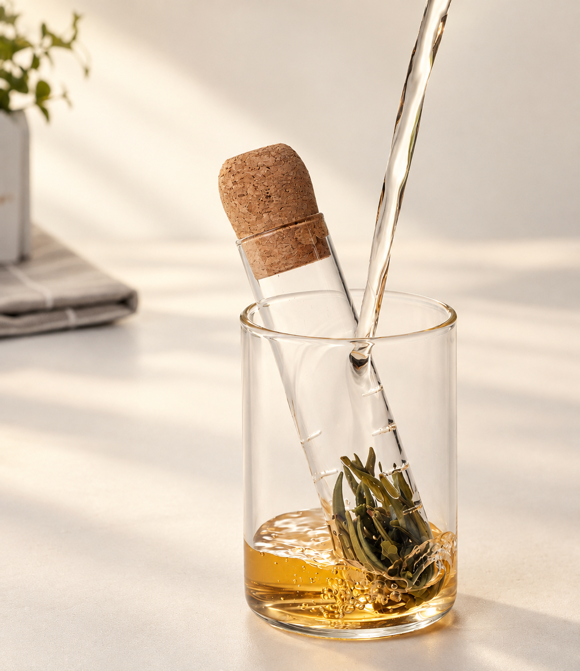 Glass Tea Infuser Tube with Cork — image 3