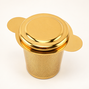 Gold-Tone Tea Infuser Basket with Lid - source image 1