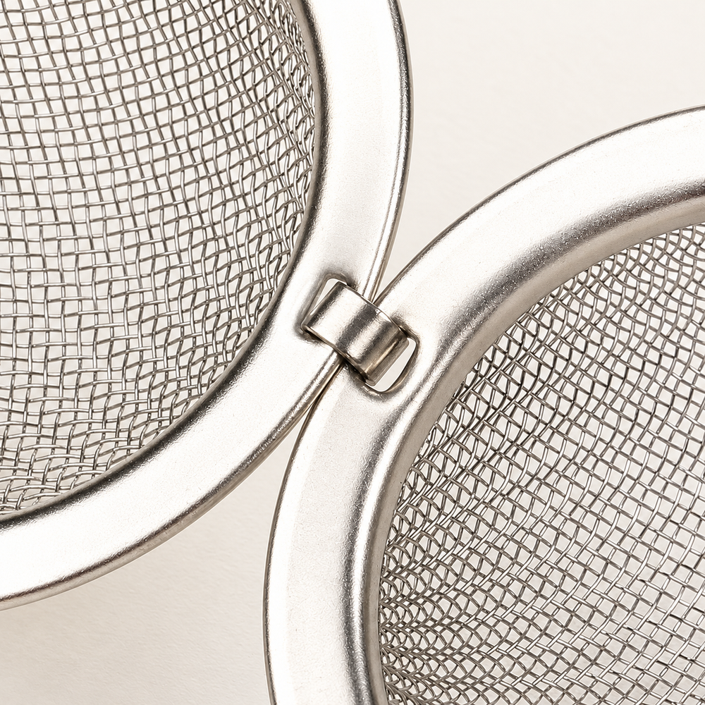 Hinged Silver Mesh Tea Infuser with Chain — image 2
