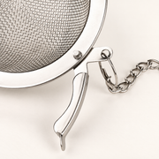 Hinged Silver Mesh Tea Infuser with Chain — image 3