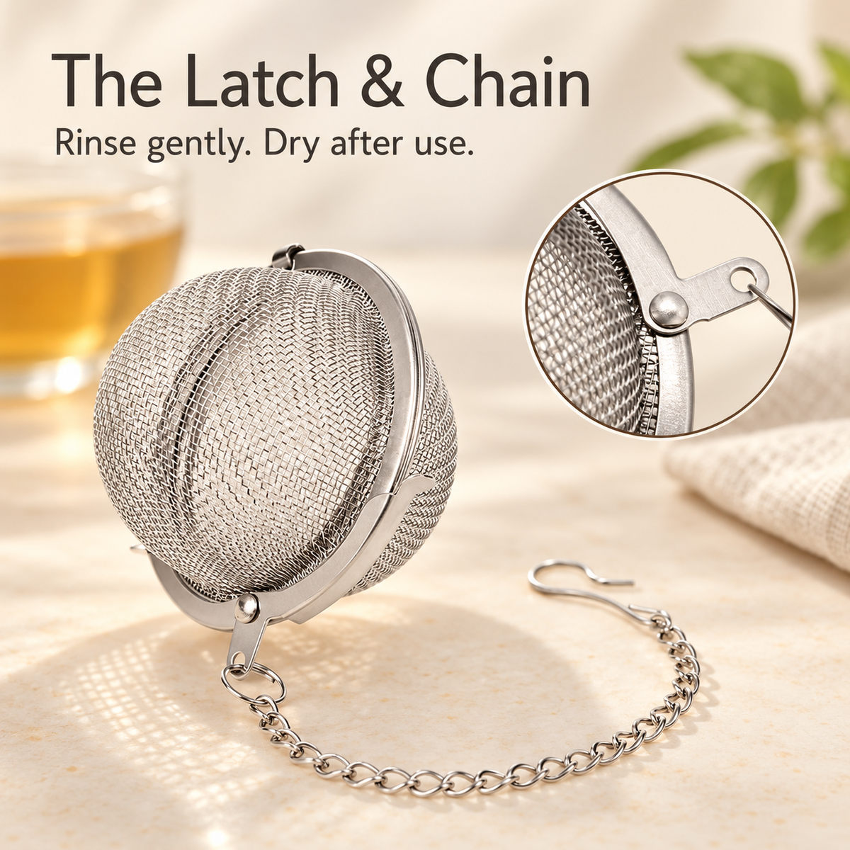 Mesh Tea Infuser Ball with Chain — image 4