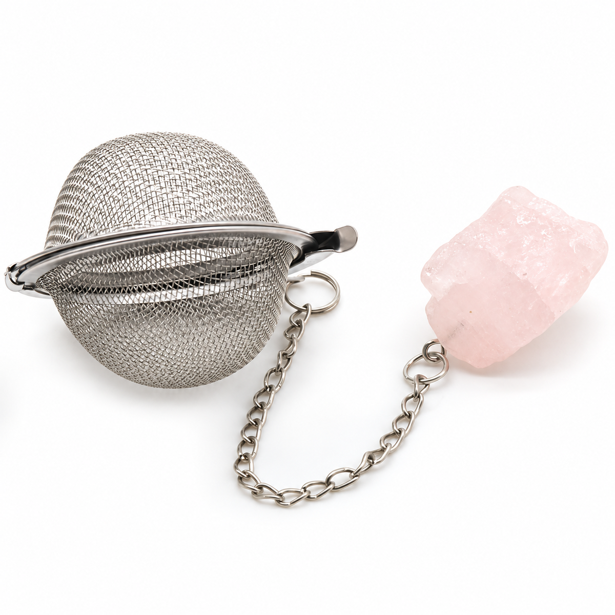 Mesh Tea Infuser with Rough Stone Pendant - source image 1