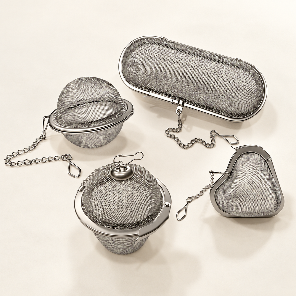 Silver Mesh Tea Infusers — Four Forms — image 1