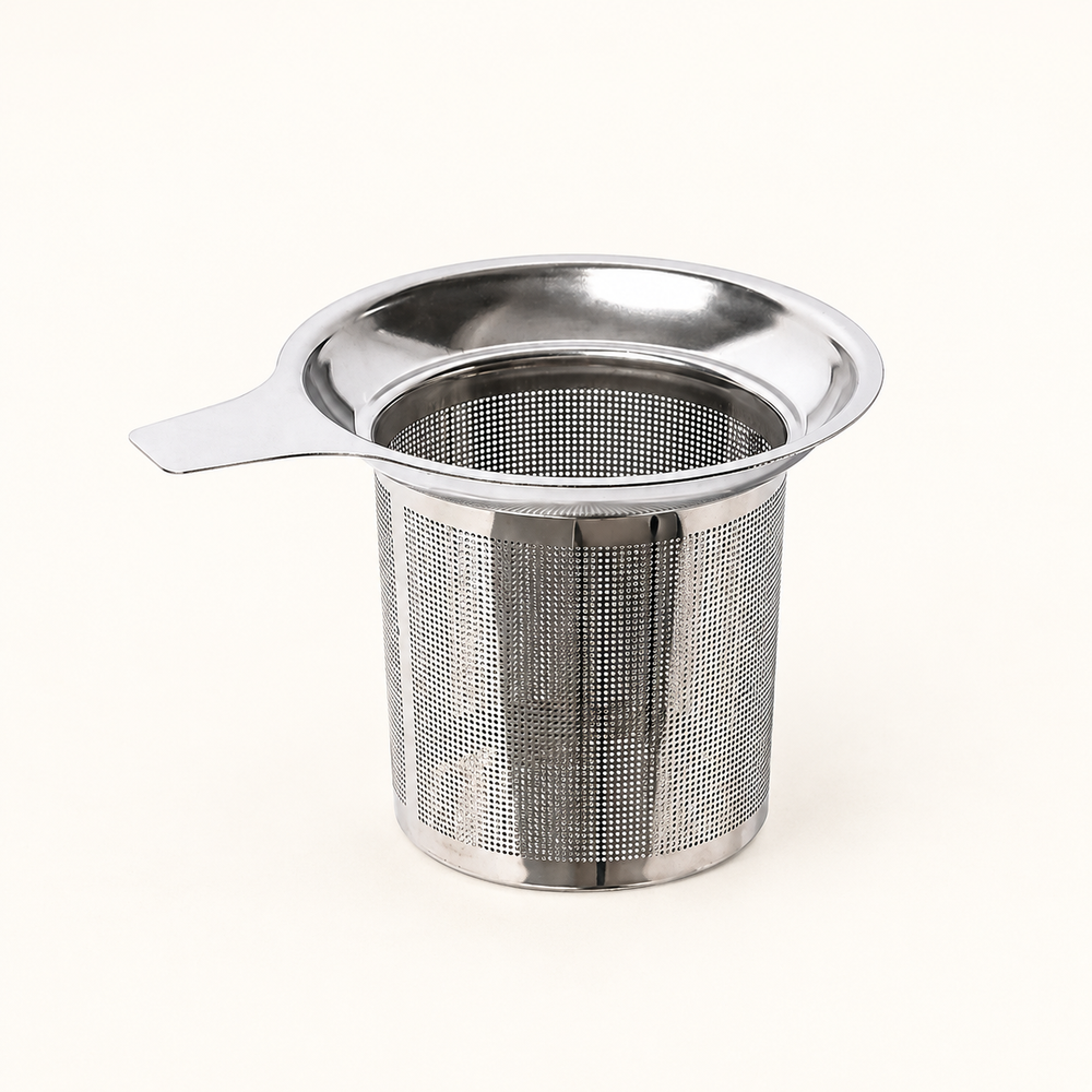 Silver Perforated Tea Basket with Side Tab — image 1
