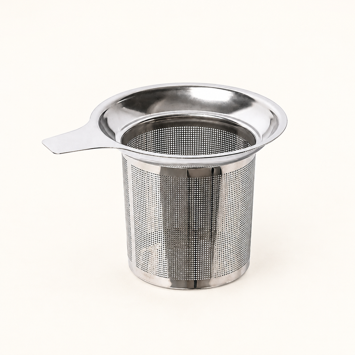 Silver Perforated Tea Basket with Side Tab — image 1