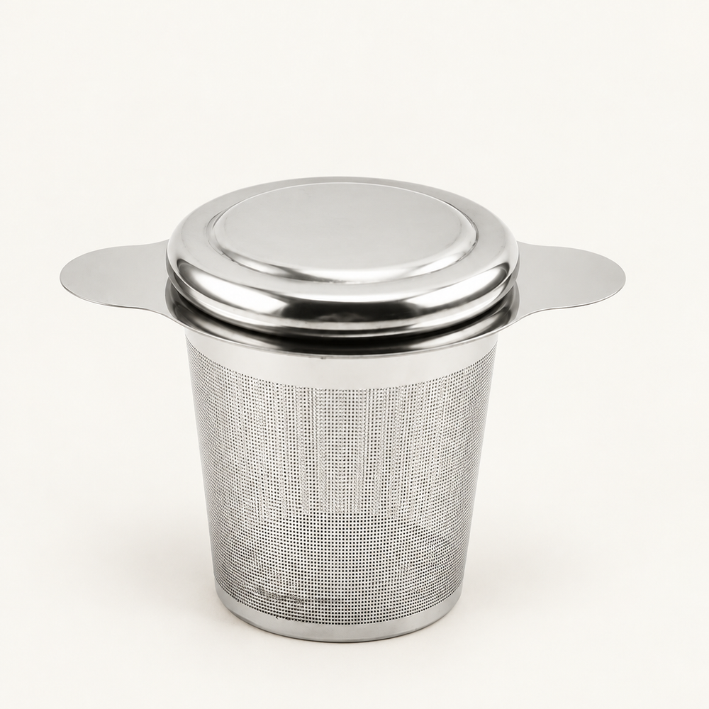 Silver Basket Tea Infuser with Lid - source image 1