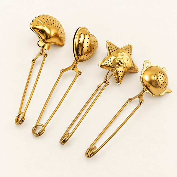 Gold Shaped Tea Infuser Tongs