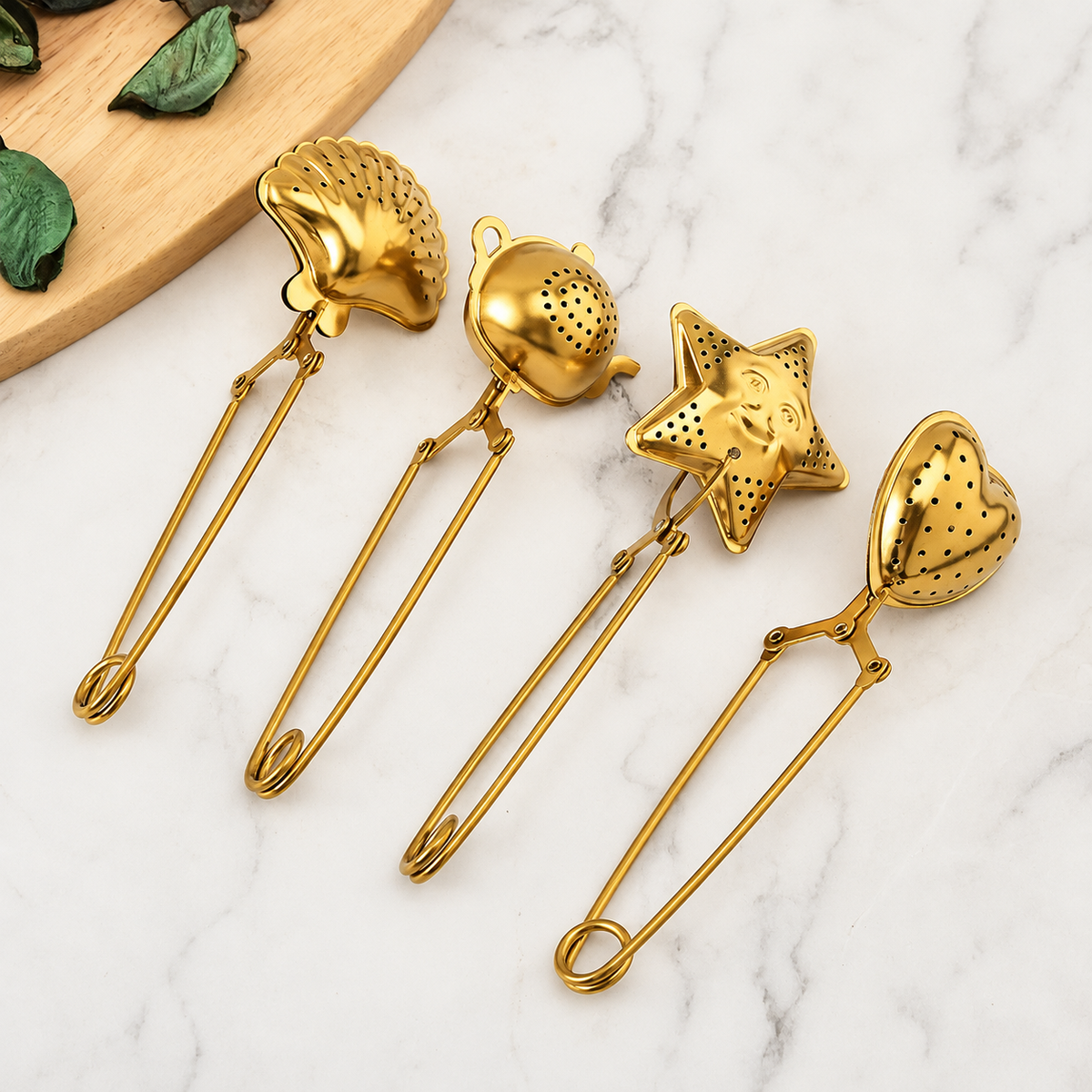 Gold Shaped Tea Infuser Tongs — image 4
