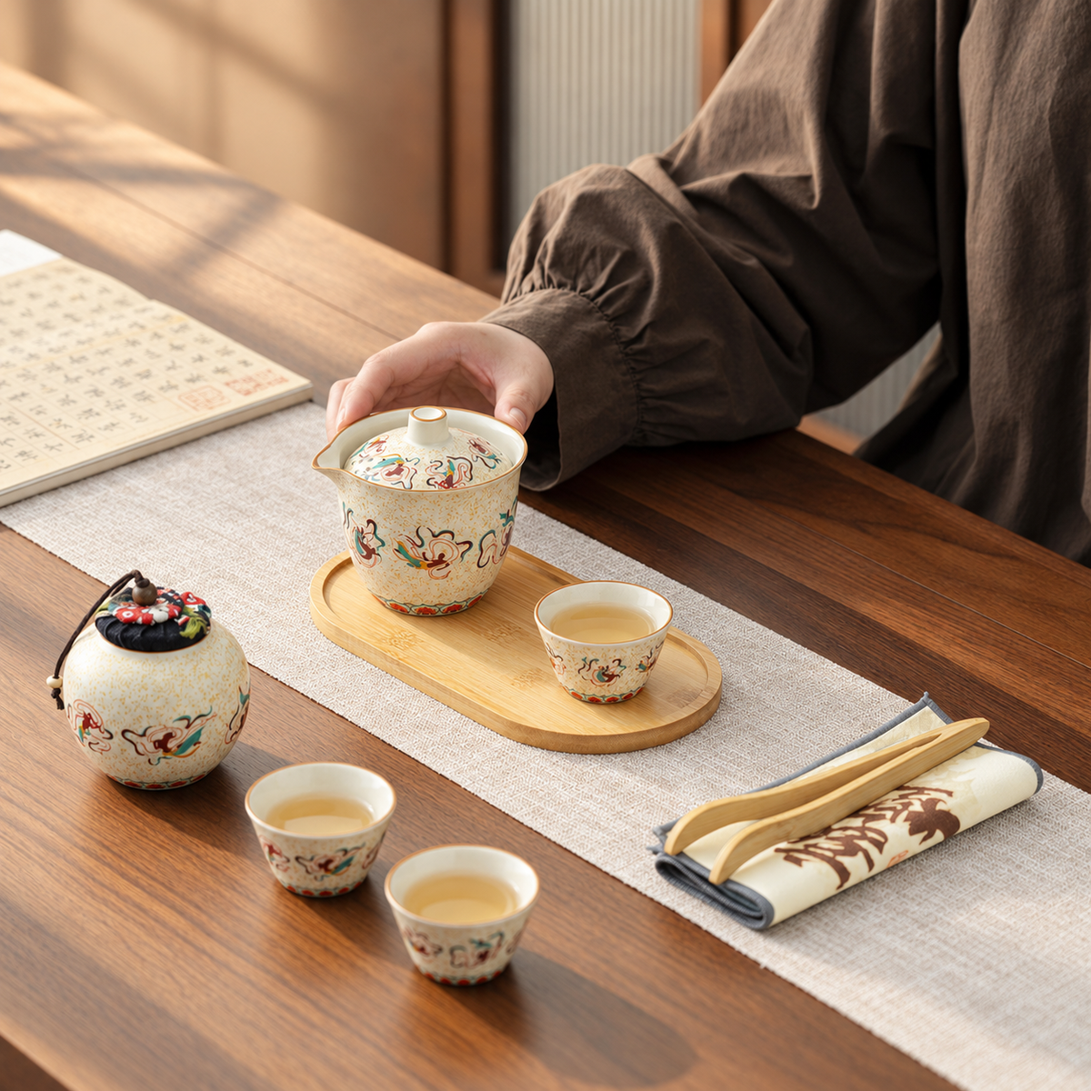 Dunhuang Ceramic Travel Tea Set — image 3
