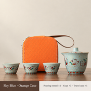 Sky Blue / Orange Case / 3 Cups