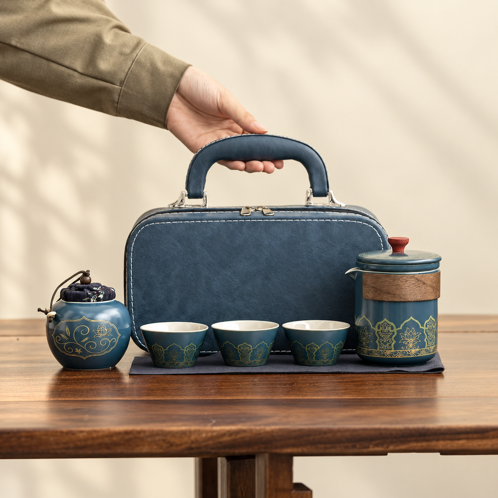 Ornate Travel Tea Set — image 1