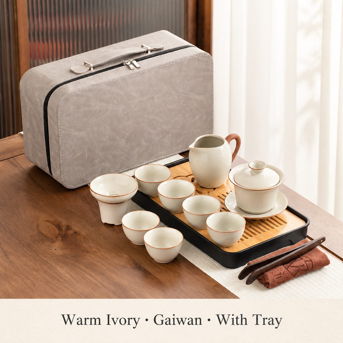 Warm Ivory · Gaiwan · With Tray