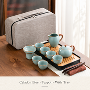 Celadon Blue · Teapot · With Tray