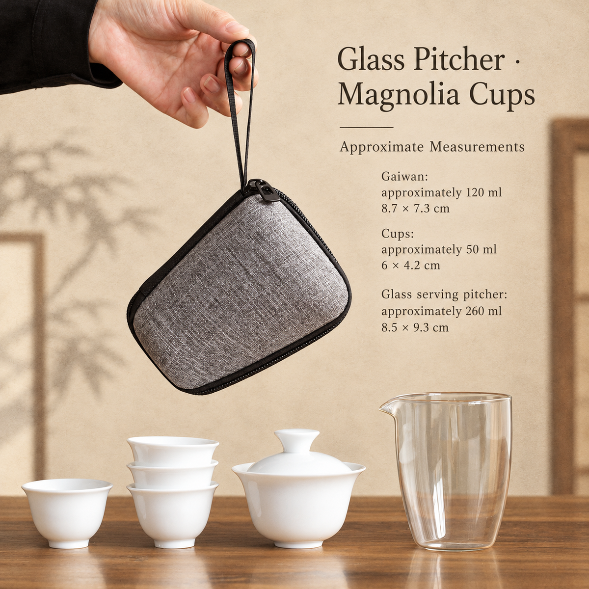 Glass Pitcher · Magnolia Cups