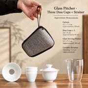 Glass Pitcher · Three Dou Cups + Strainer
