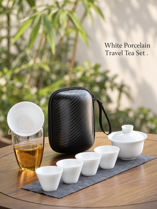 White Porcelain Travel Tea Set