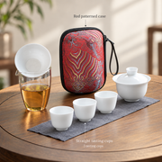 Straight tasting cups / Red patterned case