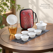 Small bowl cups / Red patterned case