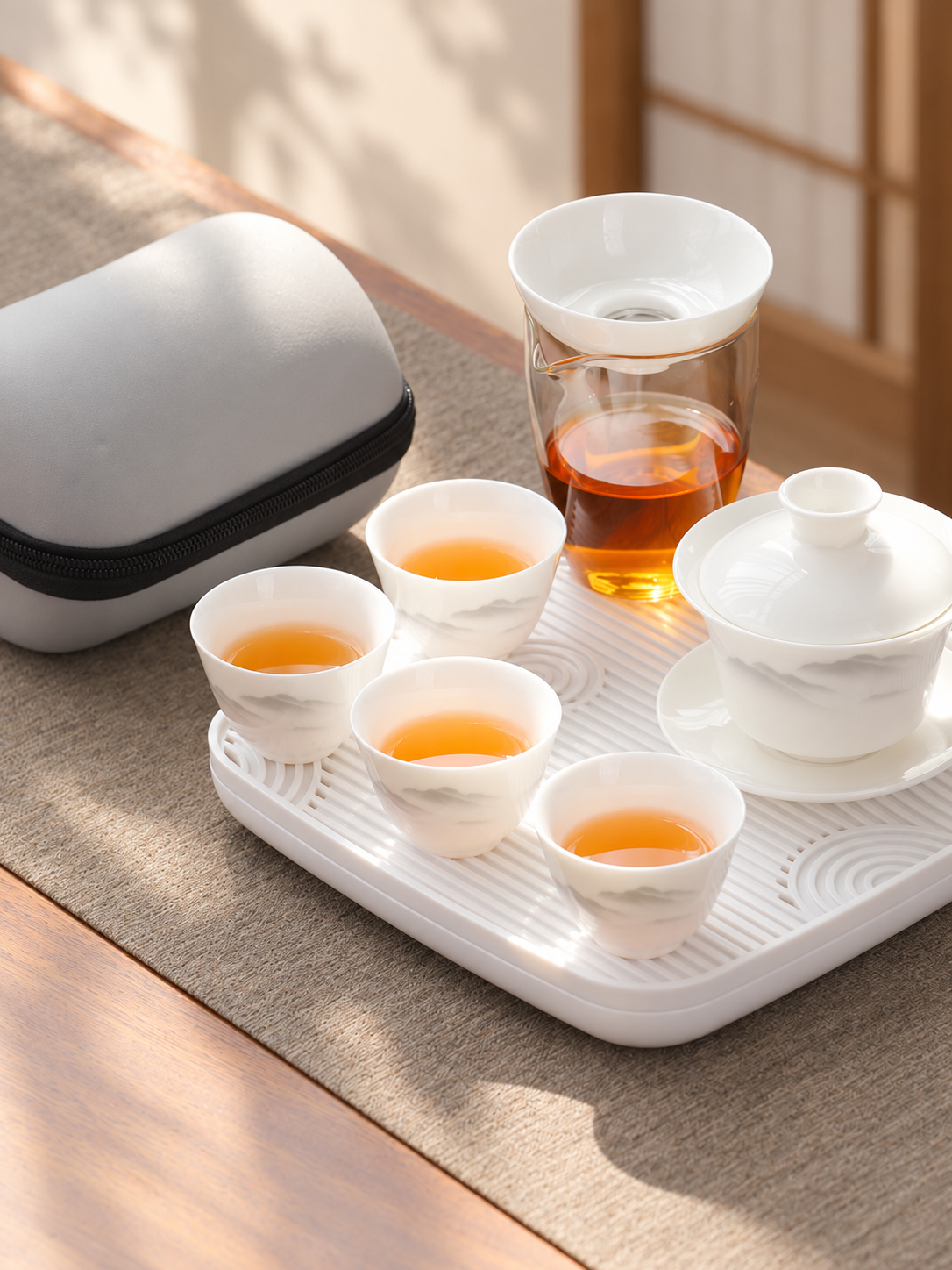 White Ceramic Gaiwan Tea Sets — image 2