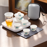 Teal Mountains · Four Cups · With Tray