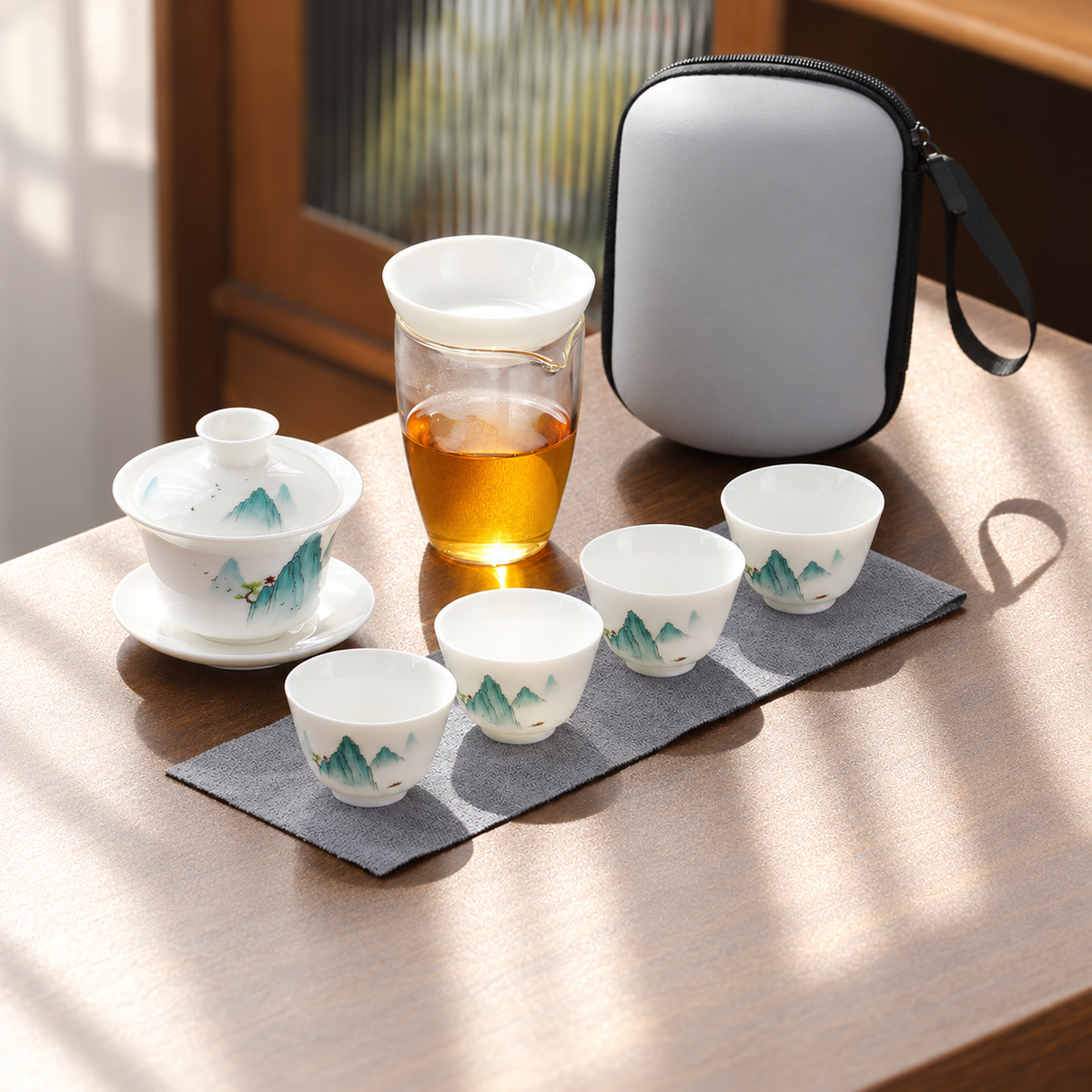 Teal Mountains · Four Cups · Without Tray