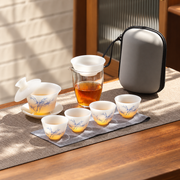 Blue Bamboo · Translucent White · Four Cups · Without Tray